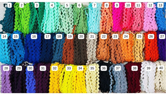 Galon serpentine extra fin. 40 couleurs.