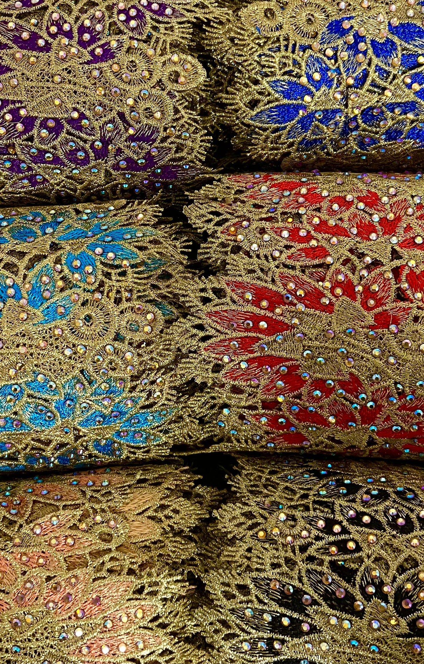 Galon large doré perlé - Différents coloris