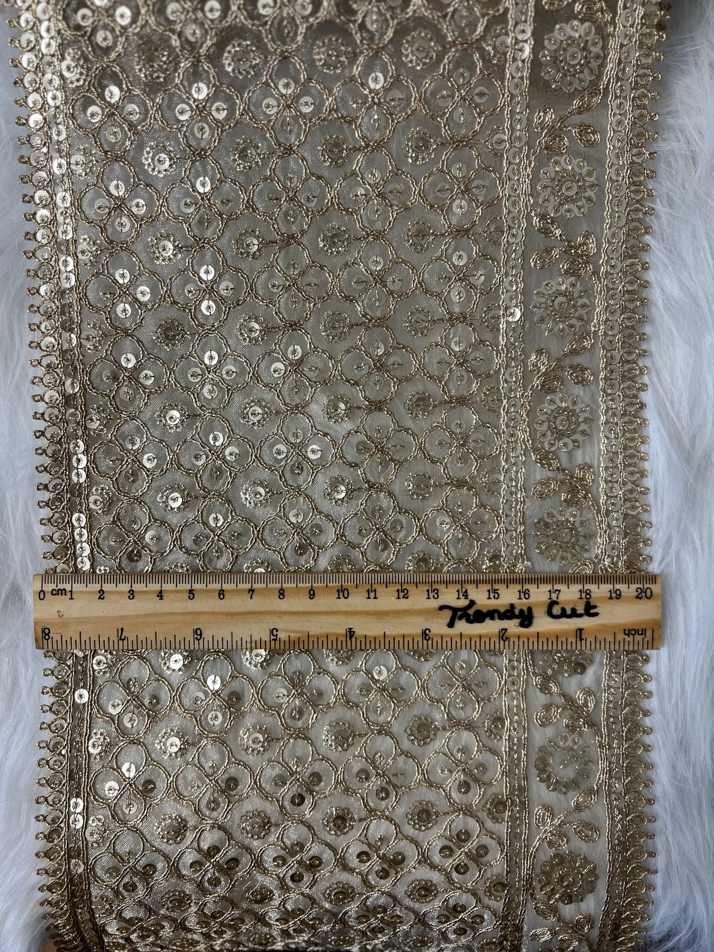 Galon extra large doré bordure pointue