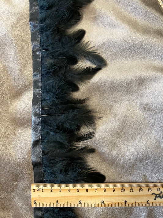 Galon large à plumes 8 cm – Noir ou blanc cassé