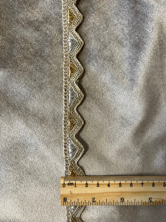 Galon pyramide argent et doré