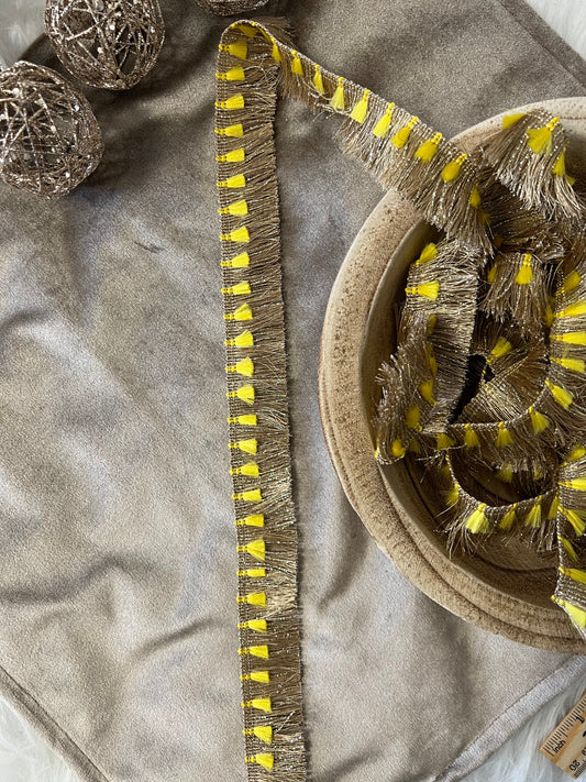 Galon double franges fantaisie