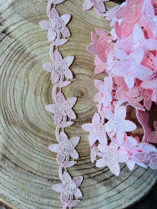 Galon fleurs 4 cm – 2 mètres – 4 coloris disponibles