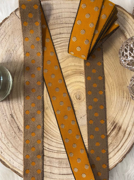 Galon largeur moyenne à pois dorés