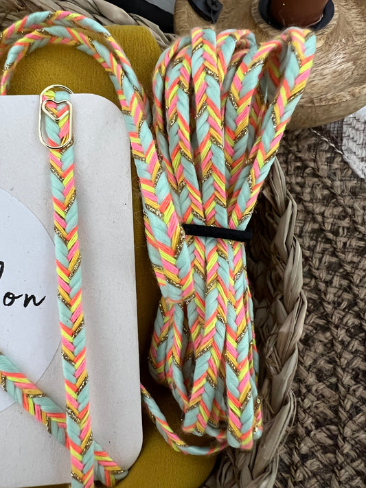 Galon type cordon extra fin à chevrons multicolore