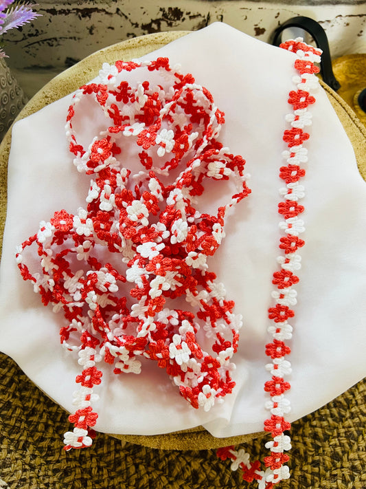 Galon marguerite très fin 4 m – galon fleurs colorées 1 cm – couture et customisation textile