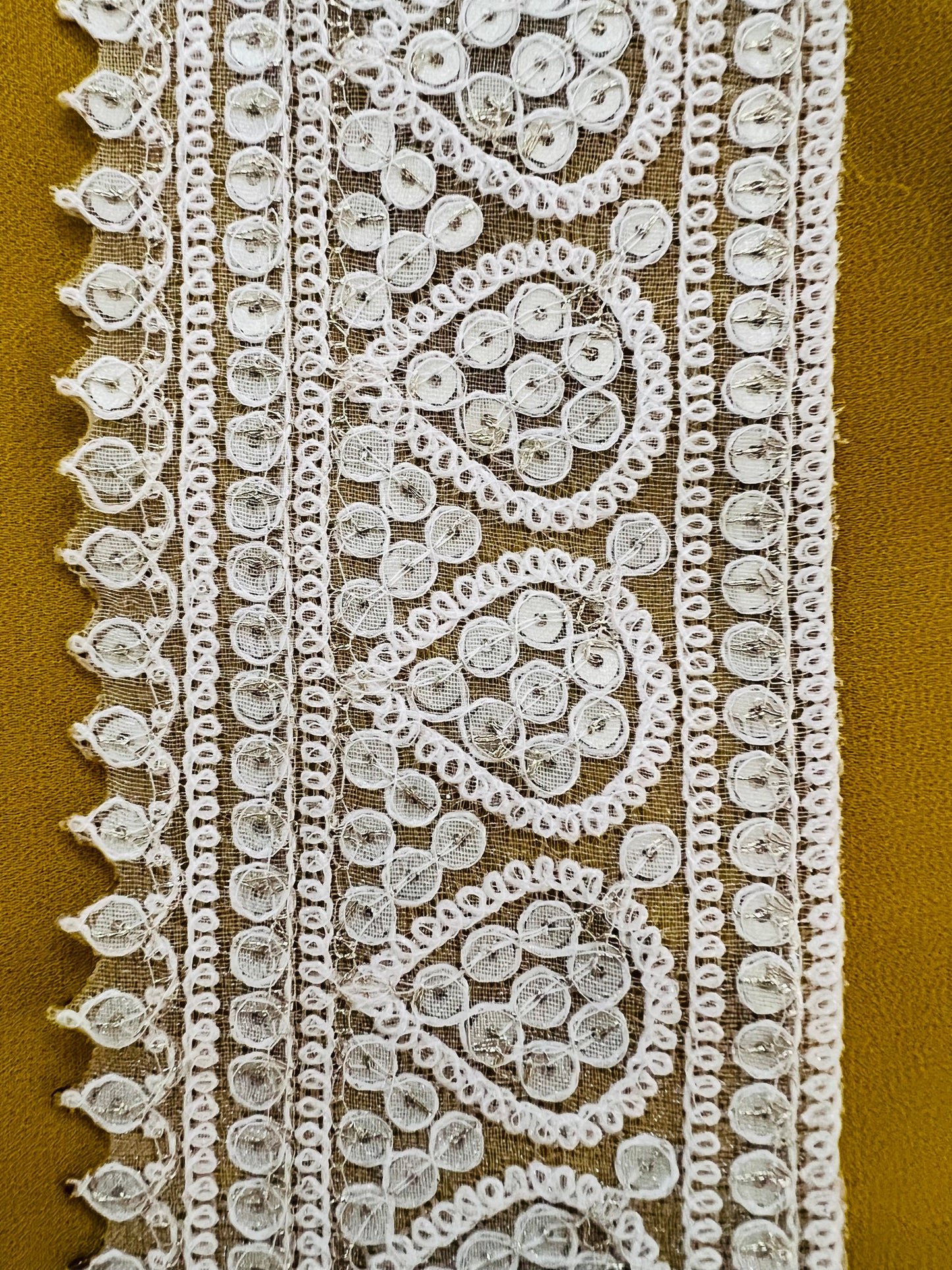 Galon couronne blanc doré transparent avec sequin