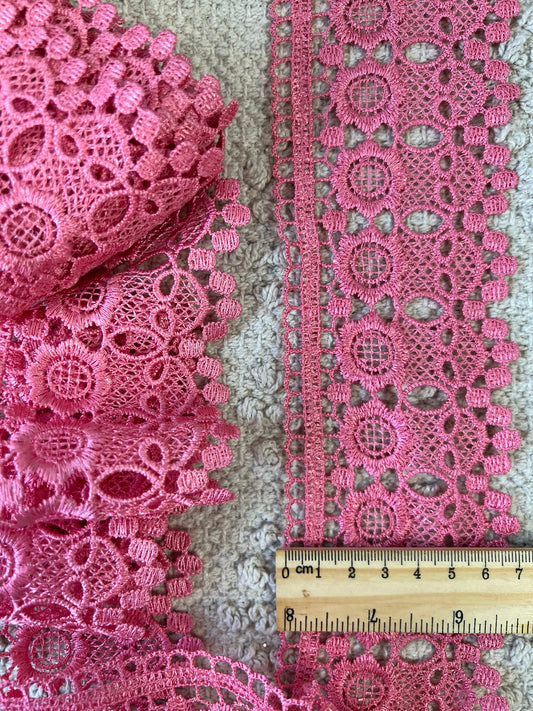 Galon inspiration dentelle rose