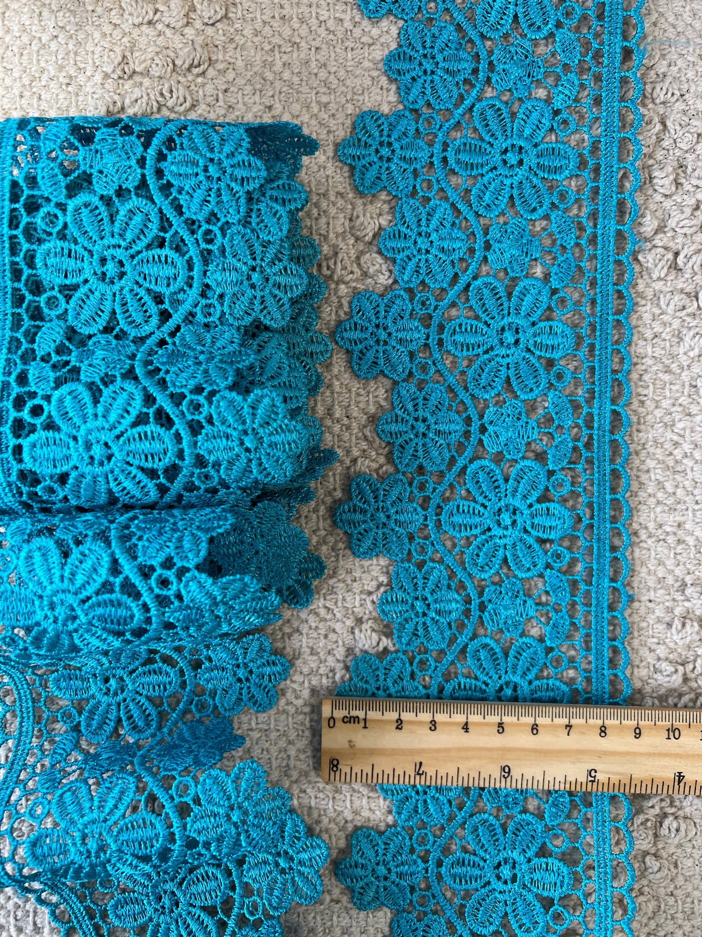 Galon inspiration dentelle bleu turquoise