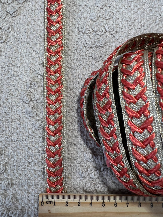 Galon épais tressé orange doré