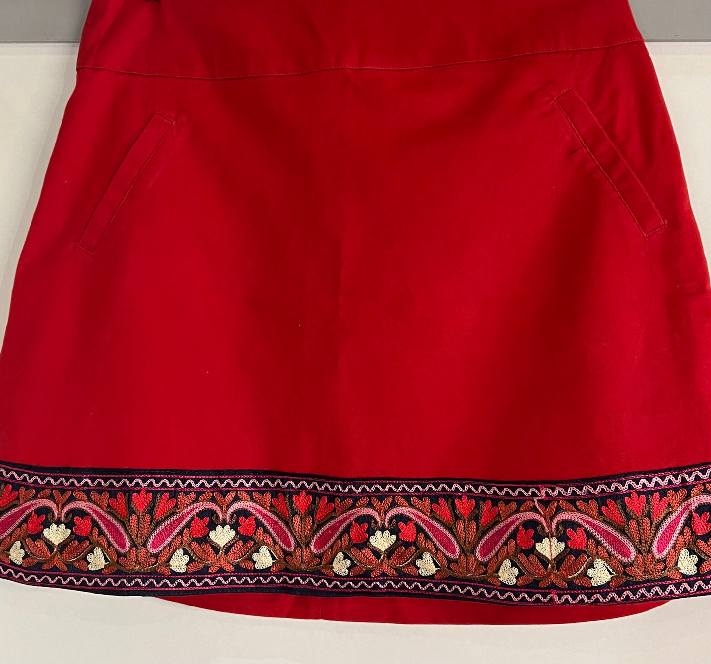 Galon broderie florale violine et fuschia