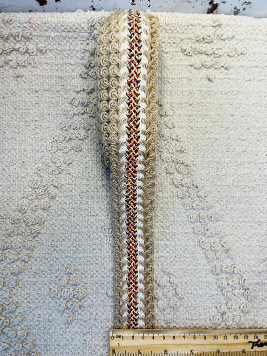 Galon jute largeur moyenne centre orange