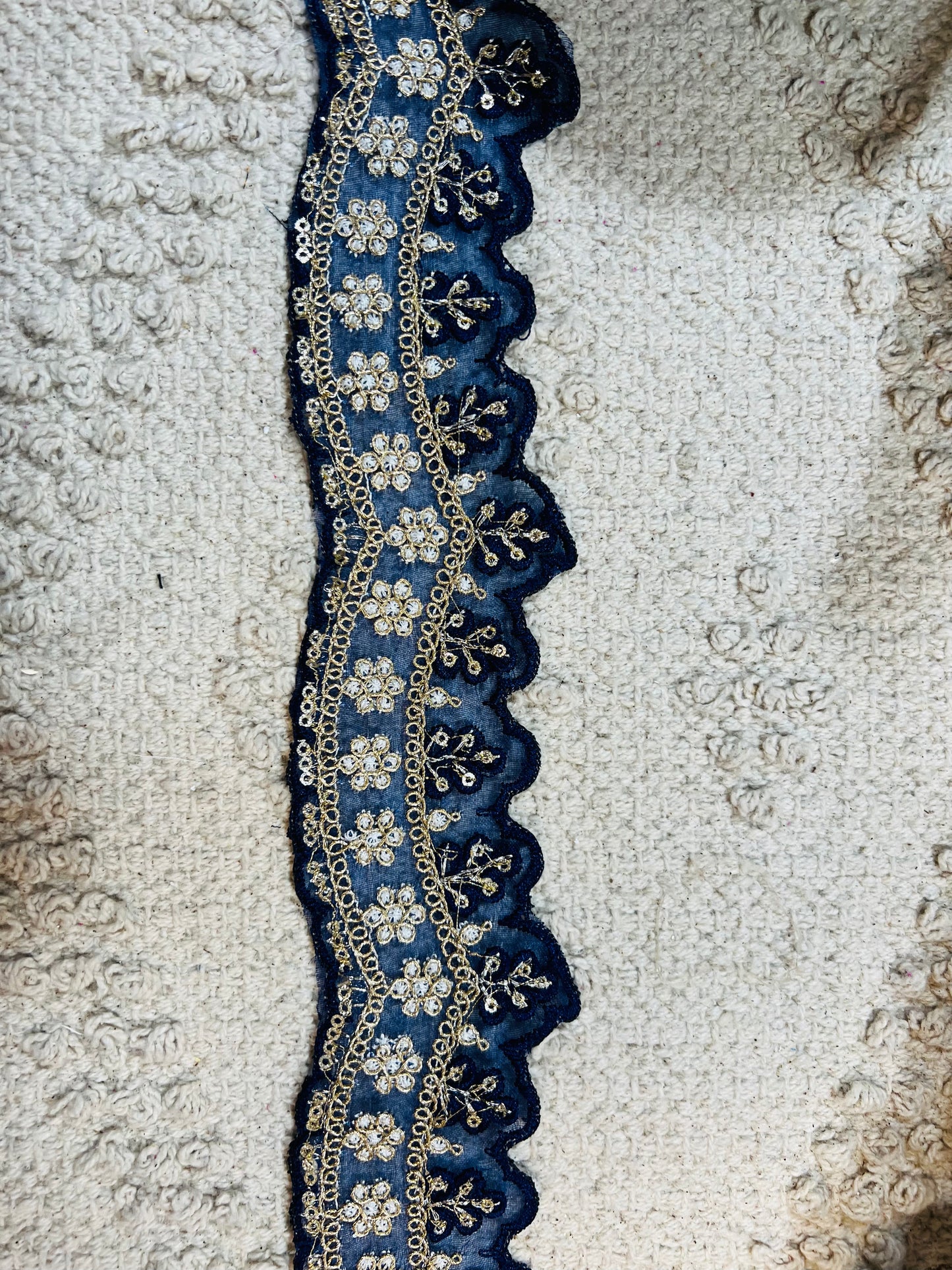 Galon oriental arcades avec mini sequins (Bleu)