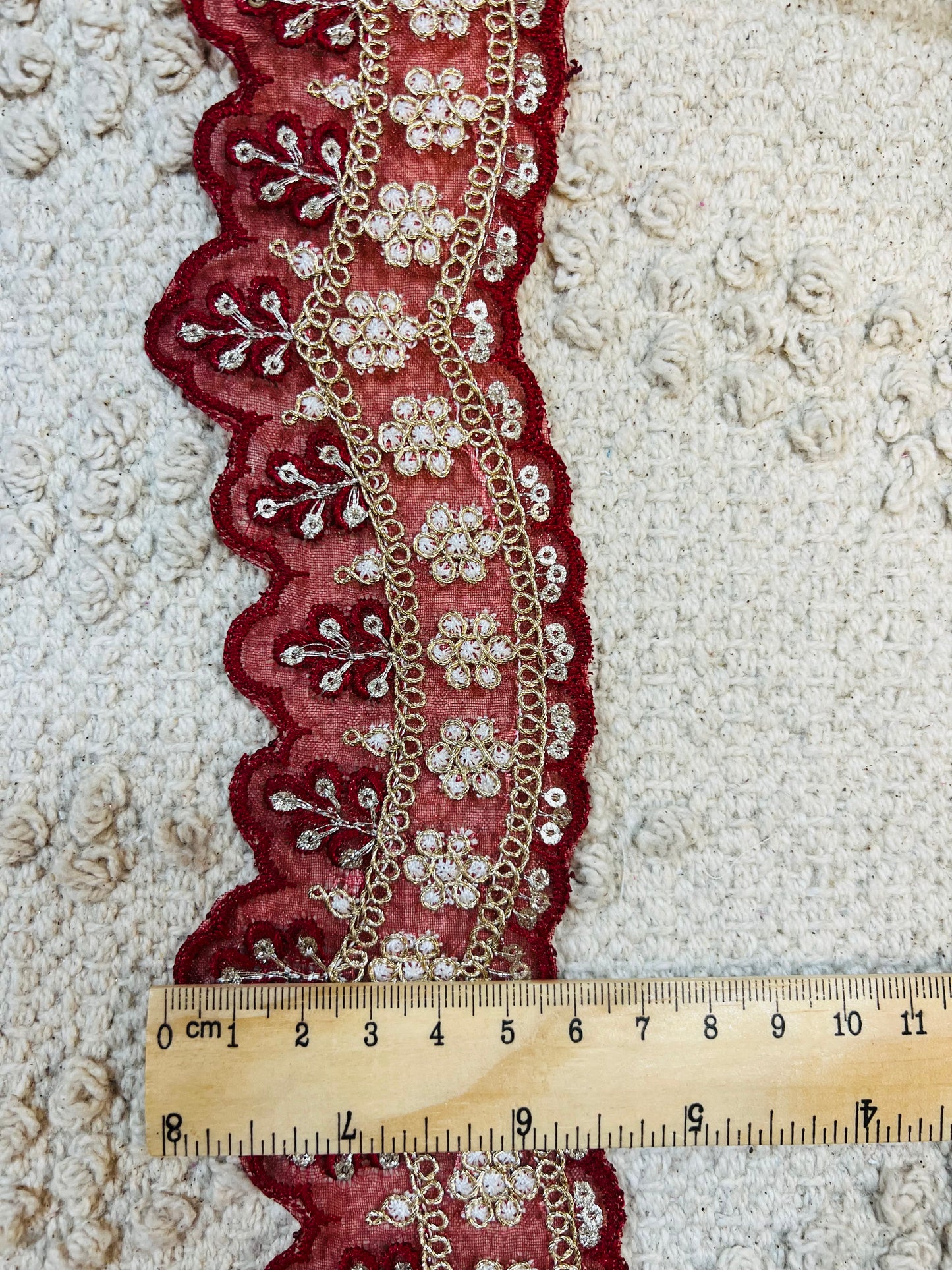 Galon oriental arcades avec mini sequins (Rouge)