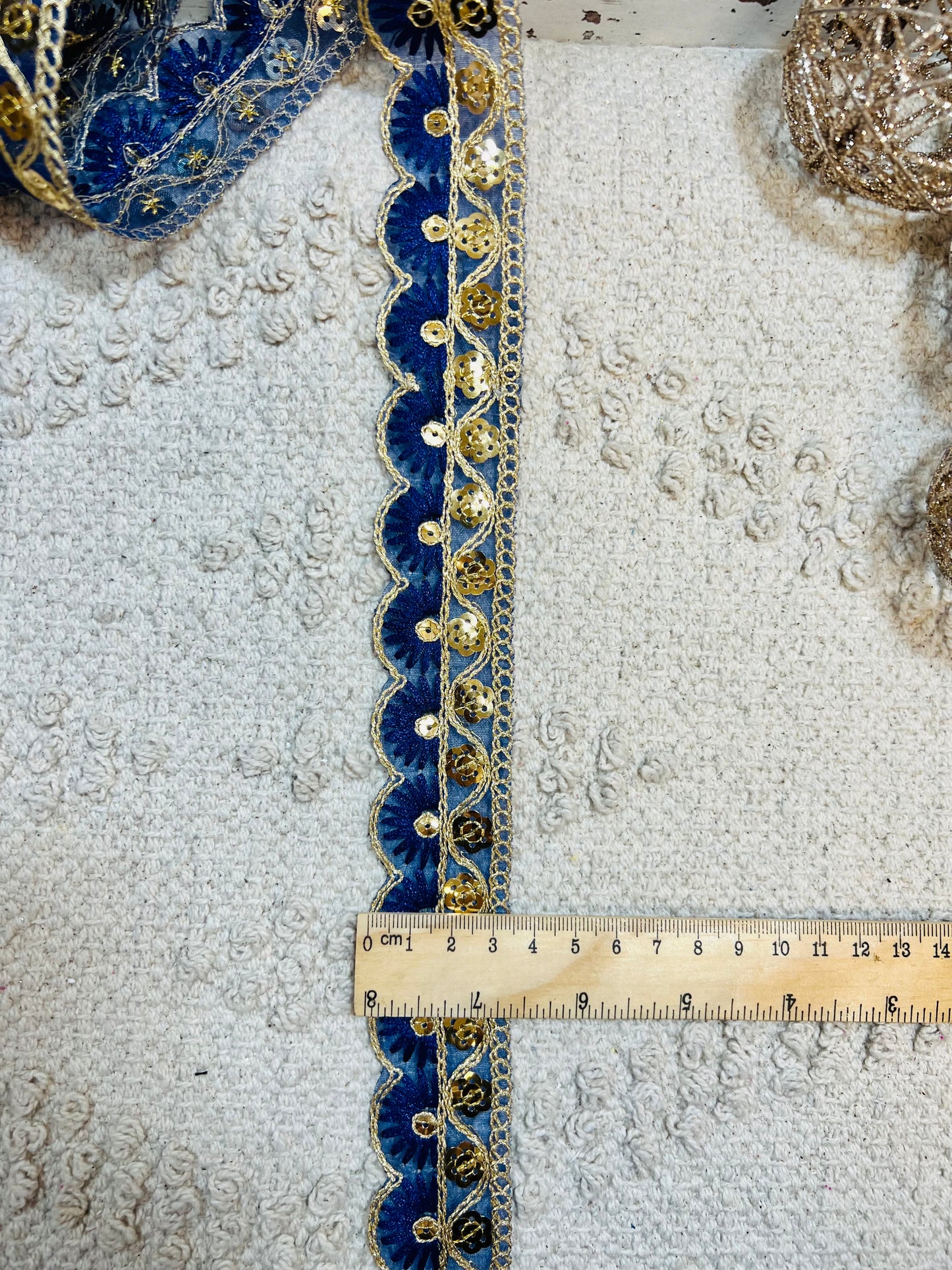 Galon oriental sequin couronne (Bleu)