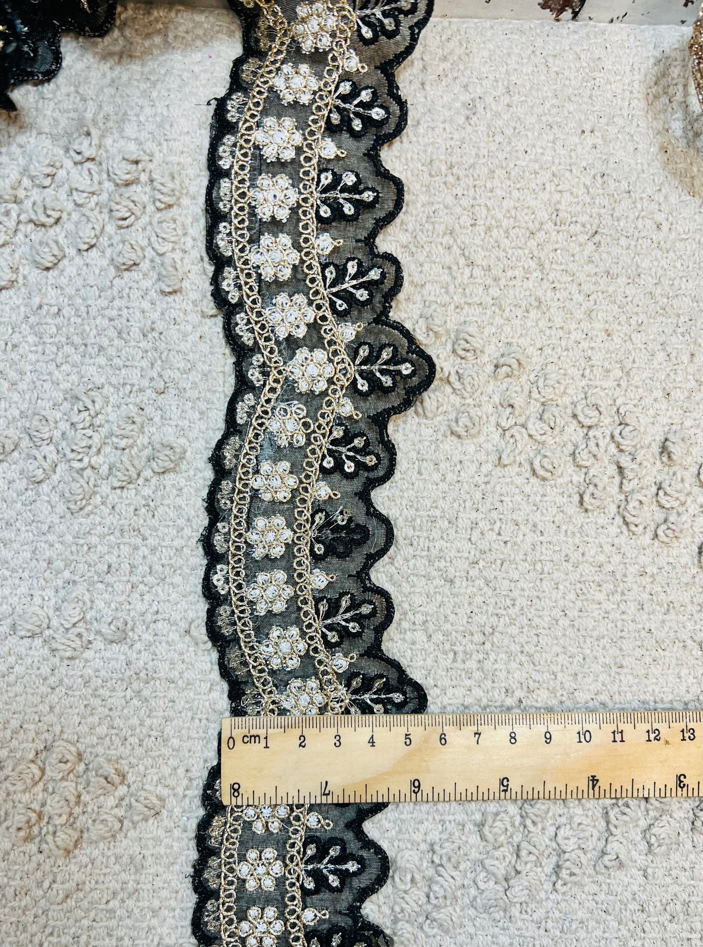 Galon oriental arcades avec mini sequins (Noir)