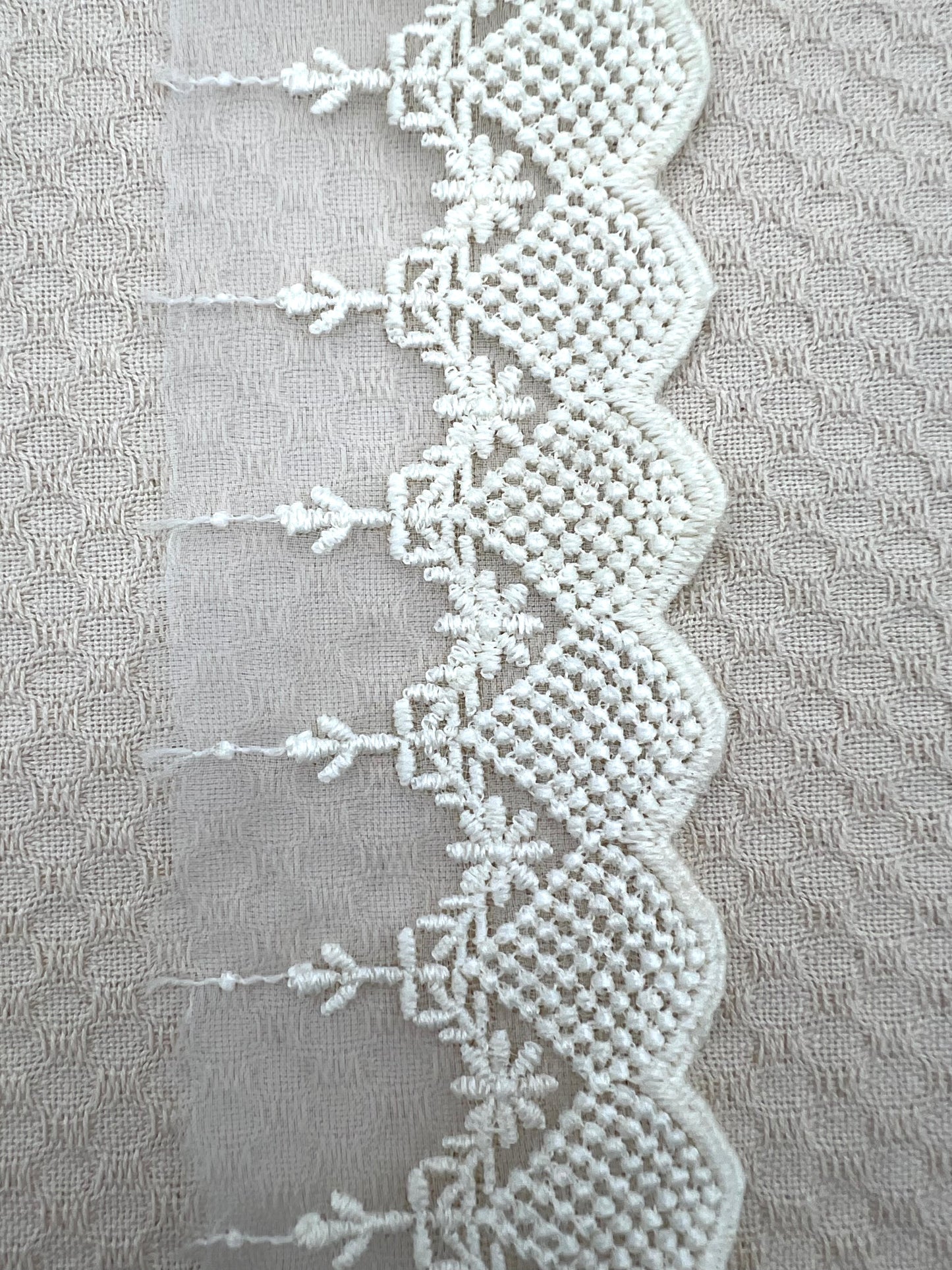 Galon brodé dentelle sur tulle – 3 coloris - 18 mètres