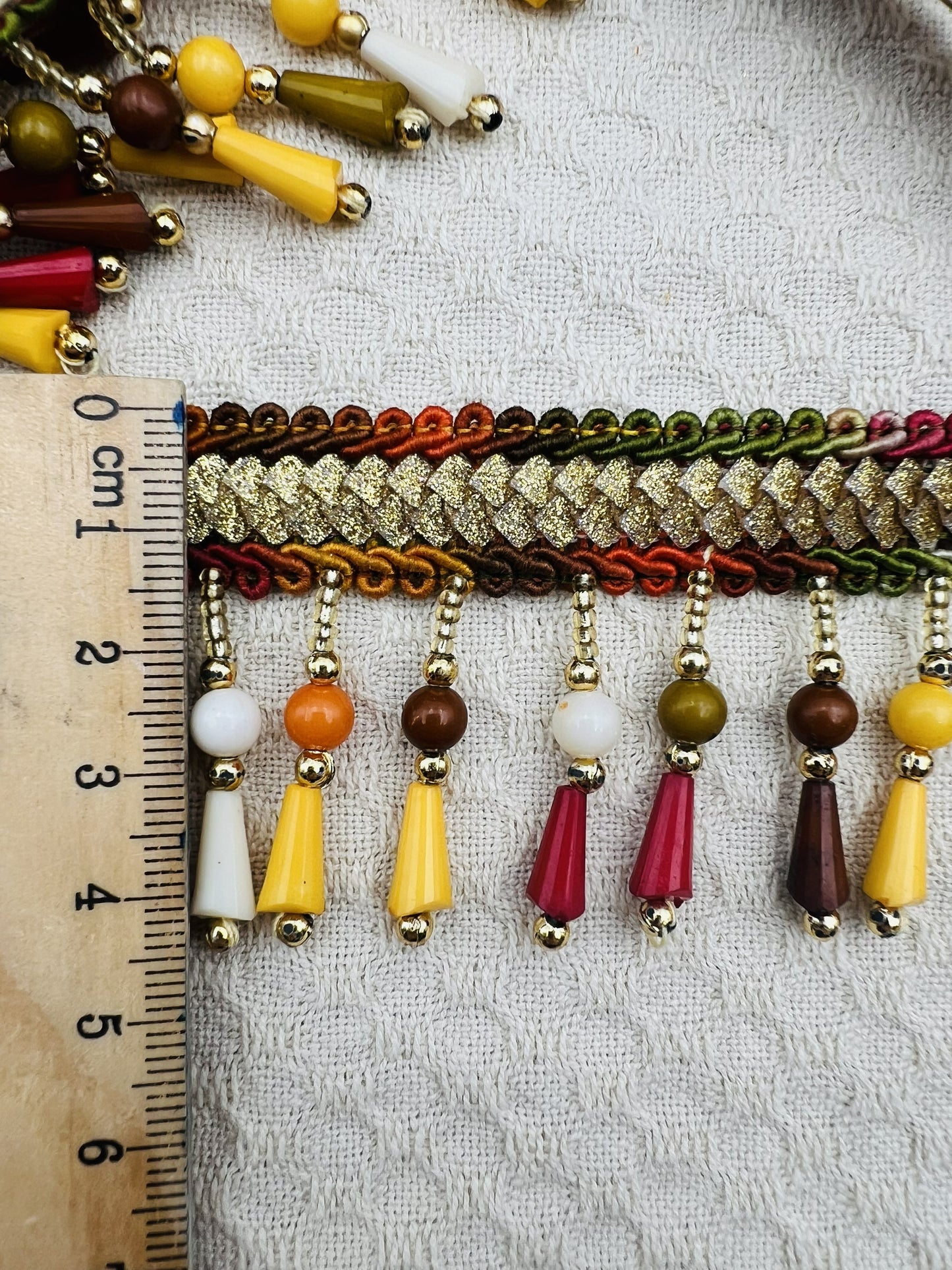 Galon TIFIN multicolore à pampilles fantaisie 5 cm (2 mètres)