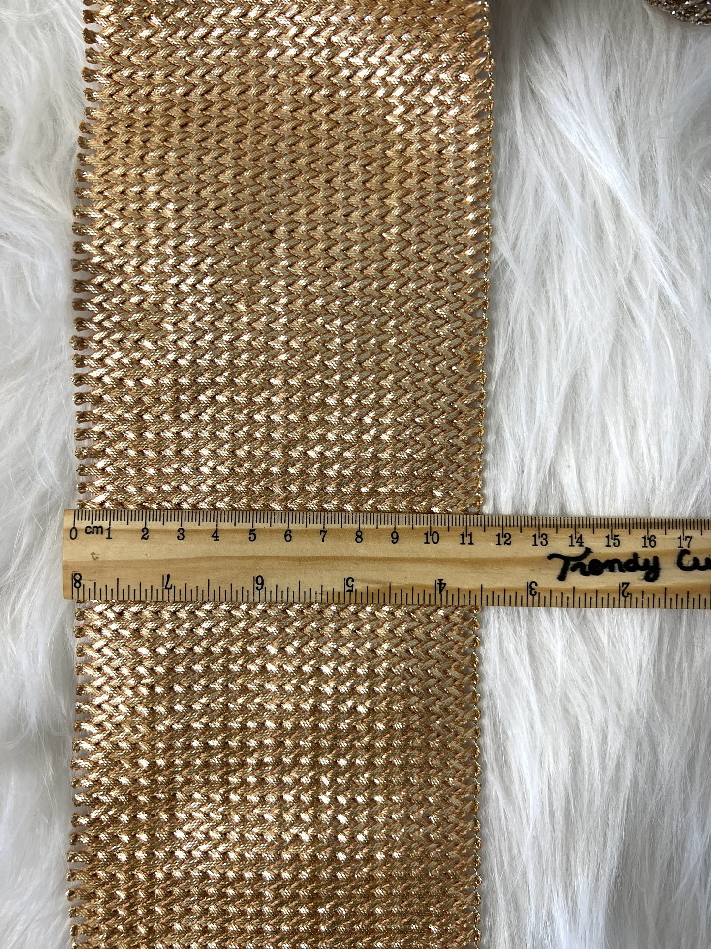 Galon large maille rose doré – 11,5 cm x 4,5 m