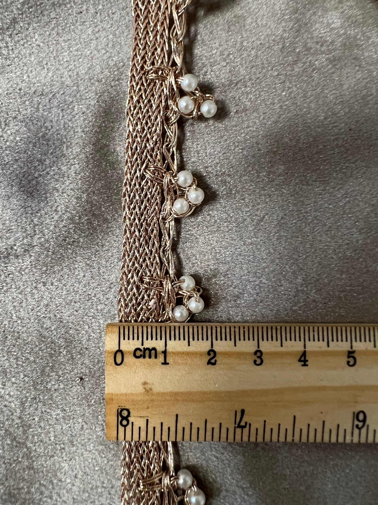 Galon trio mini perles blanches
