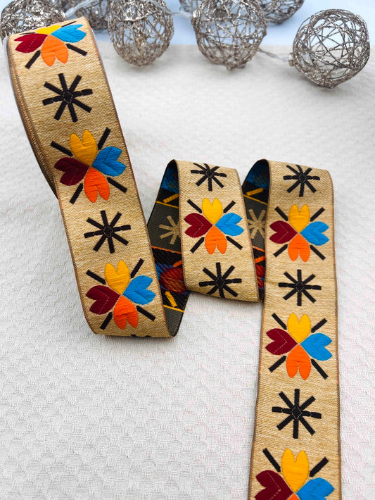 Galon bohème ethnique YANIS – 4,5 cm (8 mètres)