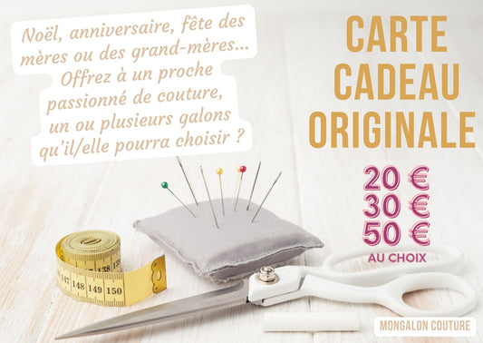 Carte Cadeau MONGALON – À offrir à toute occasion (Noël, Anniversaire, Fête des mères ou des grands-mères)